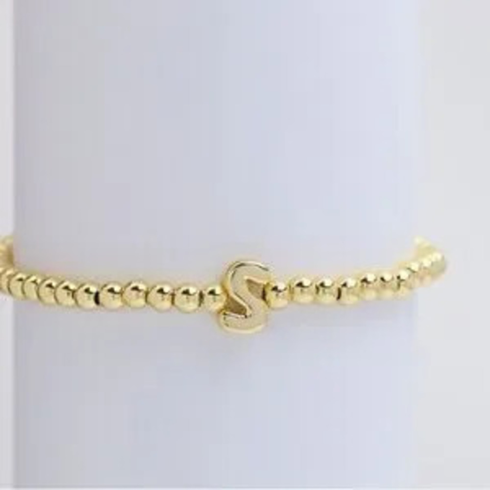 Gold Bubble Initial Bracelet (5100)